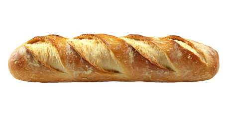 Golden Freshly Baked Crispy Baguette Isolated Transparent Background