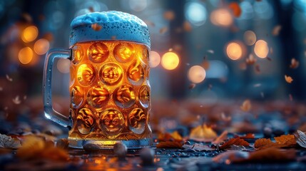 Blue Oktoberfest Vector Beer Label Set with Traditional Logo Designs