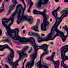 Obraz premium Abstract patterns in vibrant pink and purple hues create mesmerizing visual experience. fluid shapes and lines evoke sense of movement and depth, perfect for artistic projects