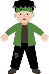 Cute boy wearing Halloween Frankenstein costume vector.
Boy celebrate Halloween wear Frankenstein monster costume vector.
kid dressed like a Frankenstein svg. 