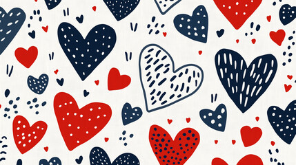 Handcrafted Stitch Pattern with Heart Motifs for a Cute Wallpaper