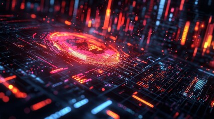 Detailed analysis of temperature patterns, data visualization, holographic charts, futuristic infographic style