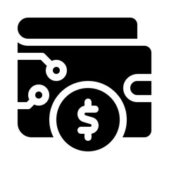 digital wallet glyph icon