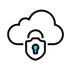 cloud computing concept, cloud security icon