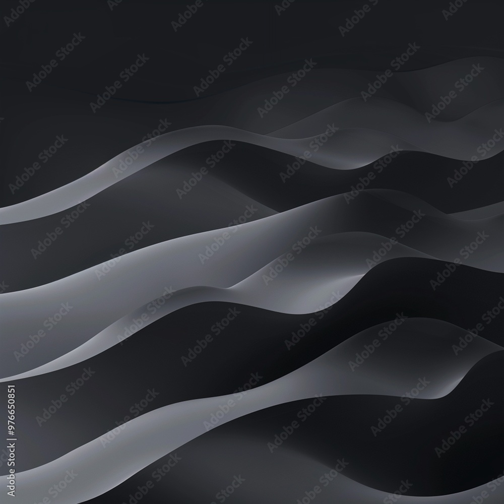 Wall mural abstract black and white wavy background with a 3d effect. minimalist design for your project.