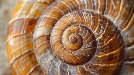 Macro Photography of a Snail Shell's Spiral