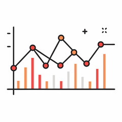 line graphs, minimalist line chart vector for financial business, graph with arrow