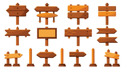 Collection of Blank Wooden Sign Boards