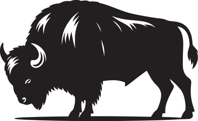 Wild Running Buffalo Silhouette vector illustration isolated on a white background © Md Hasan