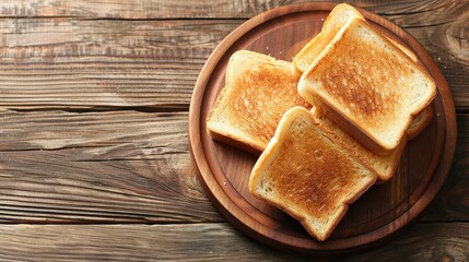 toasts on wooden table