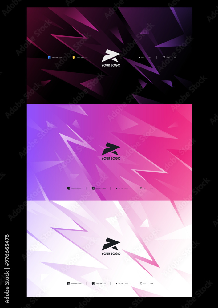 Poster set of banners with geometric abstract background. modern abstract wide banner with geometric shapes