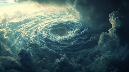 Fototapeta premium Satellite imagery of weather systems, high contrast, dramatic lighting