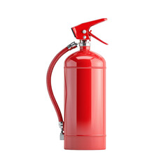 Obraz premium Red fire extinguisher isolated on a black background for safety