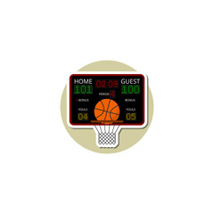 Basketball ball in flat design icon isolated on transparent background
