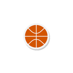 Basketball sport sticker icon isolated on transparent background