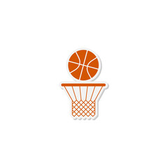 Basketball sport sticker icon isolated on transparent background