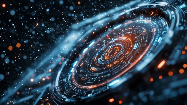 Snow prediction data, futuristic interface, crisp winter colors, abstract design