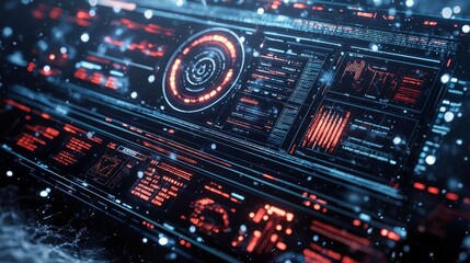 Snow prediction data, futuristic interface, crisp winter colors, abstract design