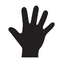 Solid helping hand silhouette vector icon.