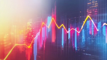 Fototapeta premium charts and graphs with statistics to innovative analyze business potential and forecast future development of companies growth.