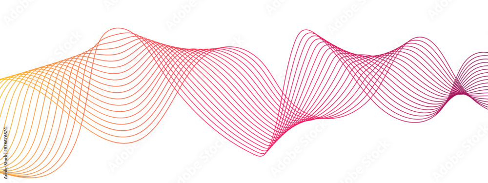 Poster Abstract modern stream wave background and wave curve lines.  Frequency sound wave lines and twisted curve lines. Design for brochure, flyer, banner, template, business wave lines