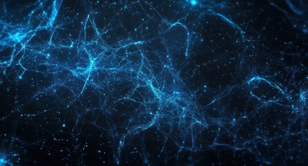 Abstract Blue Glowing Network