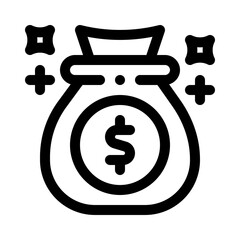 money bag line icon