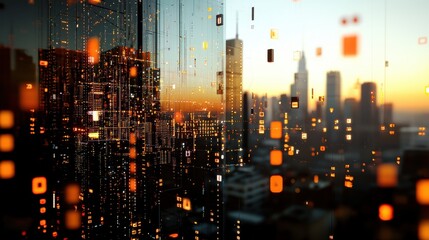 Futuristic 5G Cityscape: Advanced Connectivity in Digital Era