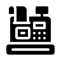 cash register glyph icon