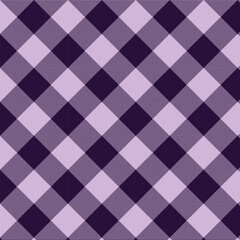 Seamless plaid pattern with dark purple, purple, and pink colors, accented with lines, creating a classic tartan look.