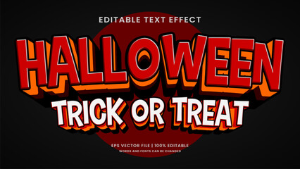 Halloween trick or treat text effect. Editable text effect vintage mystery template