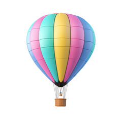 Fototapeta premium Colorful hot air balloon flying against a black background