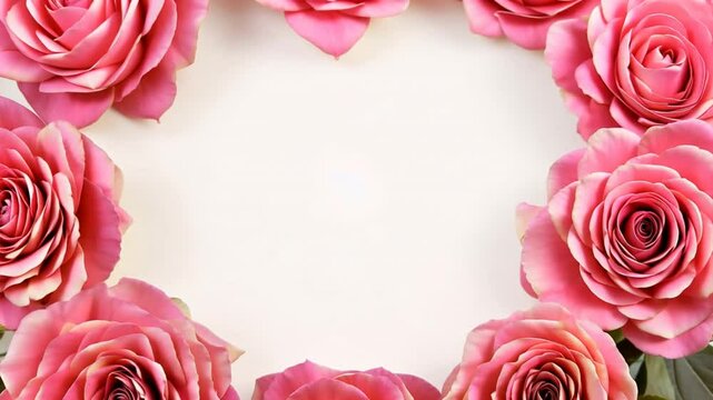 Pink Rose Wreath: A delicate frame of blush pink roses creates a romantic and elegant border, perfect for invitations, cards, or adding a touch of floral charm to your designs.