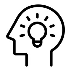 Creative idea icon, Vector linear icon illustration.