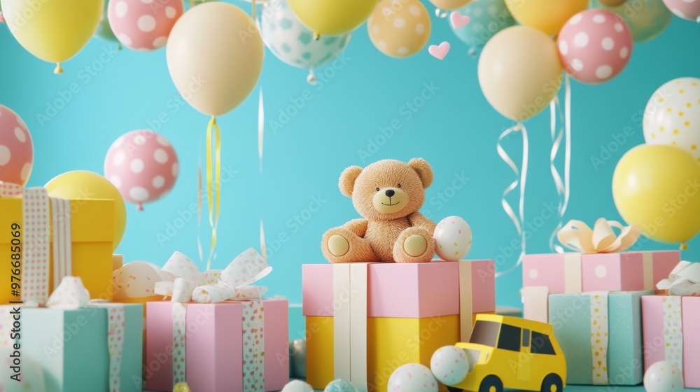 Canvas Prints teddy bear birthday.