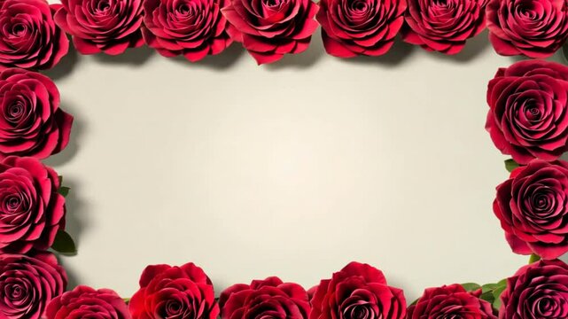Crimson Rose Frame: A romantic border of deep red roses creates a captivating frame, perfect for adding a touch of elegance to your designs.  