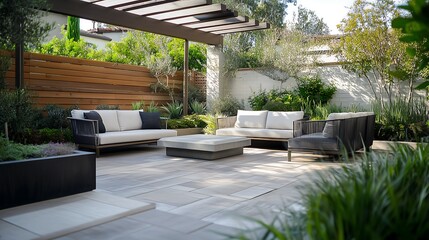 Zen Retreat: Harmonizing Nature and Architecture in a Sleek Outdoor Living Space