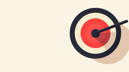 A bullseye target with a black arrow in the center, on a white background.