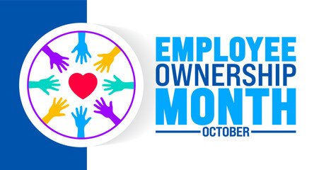 Employee Ownership Month background or banner design template is observed every year in October. Holiday concept. Template for card, poster, placard, template. eps 10