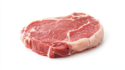 Fresh raw Pork steak on white background