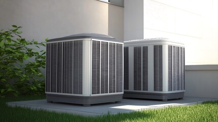 Climate Control Harmony: Modern HVAC Units Blend Efficiency and Aesthetics in Residential Outdoor Spaces
