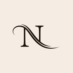 Letter N logo template vector 