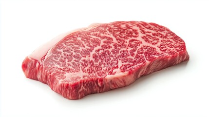 Fototapeta premium Fresh wagyu raw beef steak on white background