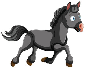 Playful Cartoon Cowboy Horse