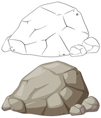 Cartoon Rocks and Boulders Illustration