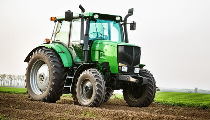 Obraz premium Tractor en el medio de un campo de cultivo