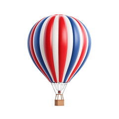 Fototapeta premium Colorful hot air balloon with red, white, and blue stripes