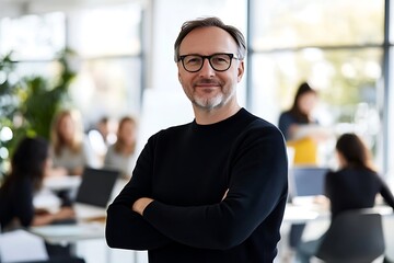 Manager Inspiring Innovation at Workplace.