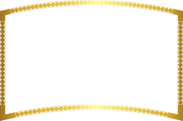 Rectangle Vintage Framehorizontal round circular graphic design artistic Gold picture frame luxury golden frame gold border vector royals framework decoration decorative element white background