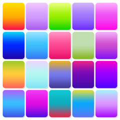 Set of modern bright neon color gradient backgrounds and texture vector perfect for smartphone screen